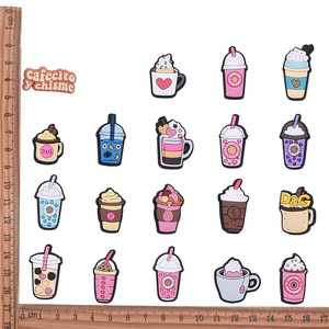 HY Venta al por mayor: Set de dijes de PVC <span class=keywords><strong>personalizados</strong></span> para zapatos y bolsos, con diseños de tazas, latte y citas - Product Image 5