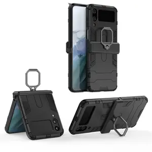 Wholesale Shockproof Armor Ring Holder Stand Kickstand Cellphone Cover Case for Samsung Galaxy Z Flip 4 Cover Case