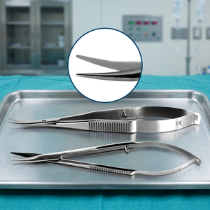 Ciseaux de tenotomie ophtalmiques Westcott 4-1/2" (11,5 cm) à lames droites et courbées de 18 mm en acier inoxydable allemand, manuels, CE, pour chirurgie générale - Product Image 3