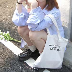 กระเป๋าผ้าแคนวาสพิมพ์ลายโลโก้ตามสั่ง ขายดี มีหูหิ้วเชือกขนาดใหญ่ เป็นมิตรกับสิ่งแวดล้อม ใช้ซ้ำได้ - Product Image 3