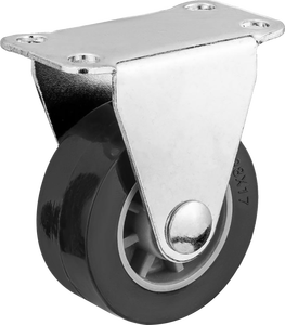 Roulettes pivotantes en PP de 2 pouces avec frein, revêtement chromé, noyau gris, noires, pour meubles et établis – Fabricant de roulettes - Product Image 3
