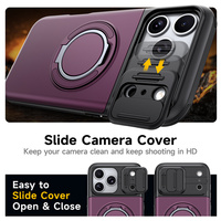 Coque de protection anti-rayures pour iPhone 18/18 Pro/18 Pro Max/17 avec protection surélevée de l'écran et du cadre de l'appareil photo et fenêtre coulissante pour la caméra