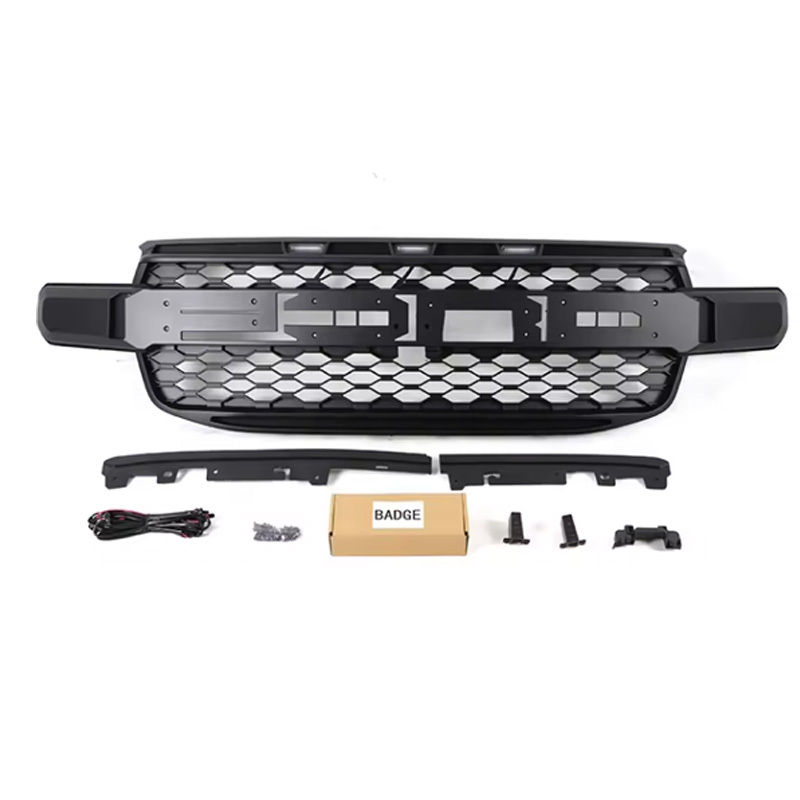 Gloss Black Front Grille Assembly For 2013-2018 Ford Taurus SHO – Chrome Trim, Honeycomb Style