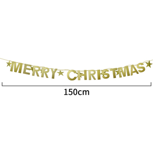 608389 Striscione di Carta Scintillante 'Buon Natale' 1,5m, Ghirlanda di Lettere in Lamina Luccicante, Serie Party Maker Oro Rosso Pronta da Appendere - Product Image 5