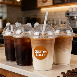 Gobelets à café jetables transparents en plastique de 24 oz avec couvercles et pailles pour café froid - Product Image 6