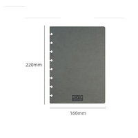 Couverture de bloc-notes A5 réutilisable PU 360 degrés de rotation de disque relient la couverture rigide de style feuilles mobiles