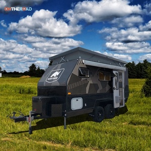 Camping-car hybride rhino noir, 4 places, caravane tout-terrain, livré avec une poêle, un réfrigérateur et un lavabo - Product Image 1