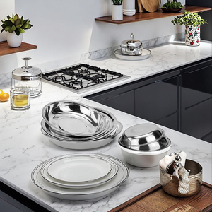 Nhà Máy Trực Tiếp Tại Trung Quốc Phục Vụ Thanh Lịch Đánh Bóng Thép Không Gỉ Trái Cây Tấm Khay Tổ Chức Sự Kiện Kích Thước Có Sẵn Với Mô Hình Nhà Máy - Product Image 1