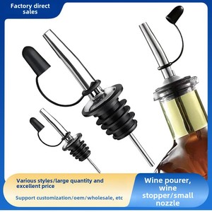 Multi-Color Eco-friendly Stainless Steel Wine &amp; Oil Bottle <strong>Stopper</strong> with Pourer Spout Reusable Silicone Guide Cap - Product Image 3