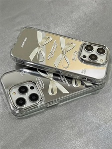 Funda para Teléfono con Espejo y Diseño de Lazo, Cubierta Estética y Linda para <span class=keywords><strong>iPhone</strong></span> <span class=keywords><strong>XR</strong></span>, <span class=keywords><strong>iPhone</strong></span> 12, Funda Brillante para 17promax, <span class=keywords><strong>iPhone</strong></span> 13 - Product Image 2