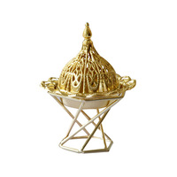 Brûleur d'encens en métal de style arabe, Décoration de table pour salon de thé, Support pour brûleur d'arômes, Porte-plantes et support pour éponges de maquillage