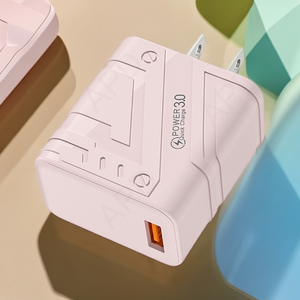 Cargador de viaje inteligente QC3.0 1 interfaz USB Macaron teléfono móvil Cable de EE. UU. Para <span class=keywords><strong>Samsung</strong></span> Scooters Laptops cargador Gan Material - Product Image 2