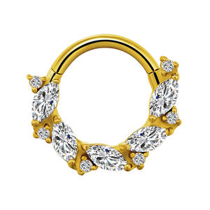 Anneau de nez en acier chirurgical hypoallergénique 316L avec zircon cubique transparent, bijou de mode pour septum et piercings d'oreille - Product Image 3