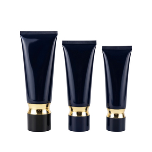Luxury Black <b>Plastic</b> Cosmetic Squeeze <b>Tube</b> with Gold Electroplated Screw Cap - Product Image 2