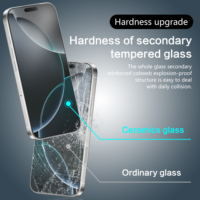 Protecteur d'écran en verre mat en céramique à couverture complète anti-empreintes digitales de haute qualité pour IPhone 17 Pro 15 16 Pro Max