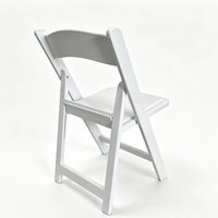 Chaise pliante Wimbledon blanche en résine, robuste, pour hôtels, événements et mariages, vente en gros
