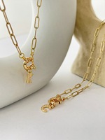 Nouveau style micro insert zircon lettres pendentif collier initial en laiton plaqué or breloques bricolage langue bijoux de mode en gros