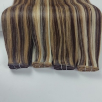 Extensions de cheveux humains vierges bruts à trame plate, couleur piano, qualité salon, double trame, qualité Remy, directement de l'usine
