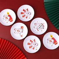 Assiette de service en mélamine multi-usages de 6 pouces, motif dessin animé, pour fruits secs et desserts, vente en gros
