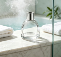 Bouteille diffuseur en verre transparent à épaule courte DY-C-123 50ml, flacon de parfum vide de luxe pour hôtel, aromathérapie, impression personnalisée