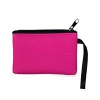 Pochette à monnaie portable avec logo personnalisé, mignonne, rose, mini sac cosmétique en néoprène