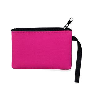 Pochette à monnaie portable avec logo personnalisé, mignonne, rose, mini sac cosmétique en néoprène - Product Image 5