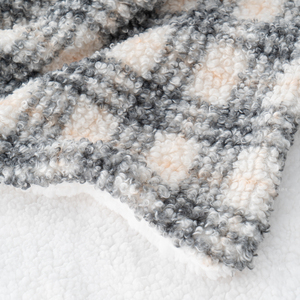 <span class=keywords><strong>Plaid</strong></span> réversible en <span class=keywords><strong>sherpa</strong></span> bouclé à carreaux Buffalo gris <span class=keywords><strong>beige</strong></span>, double face, chaud et douillet, en polaire Teddy - Product Image 3