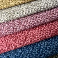 Tissu d'ameublement ignifuge 380 g/m² en polyester 100 % uni teint, imitation lin, pour canapé