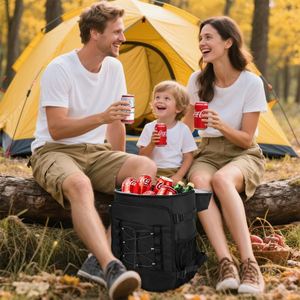 Sac à dos isotherme portable pour 40 canettes, idéal pour la plage, les voyages, les pique-niques, les déjeuners, la randonnée, les barbecues et le camping, avec 2 compartiments étanches - Product Image 4