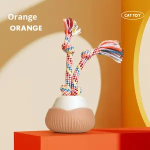 2025新しいスタイル自動回転猫玩具ティーズボールサウンド & レコーディングセルフエンターテインメントロープノット付きローリングボール玩具 - Product Image 6