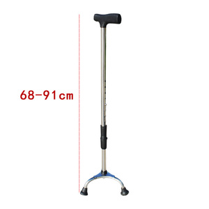 Équipement de réadaptation, <span class=keywords><strong>canne</strong></span> télescopique médicale antidérapante en acier inoxydable à quatre pieds, réglable, légère, capacité de charge de 250 lb, 32 - Product Image 5