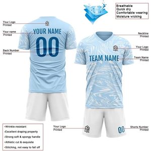 เสื้อฟุตบอลสั่งทำพิเศษสำหรับผู้ใหญ่และเด็ก  ปรับแต่งชื่อทีมและหมายเลขได้  คอวี  ระบายเหงื่อได้ดี  ผลิตด้วยเทคนิคการพิมพ์แบบซับลิเมชั่น - Product Image 4