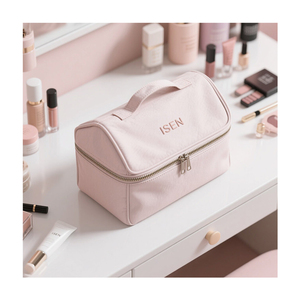 <span class=keywords><strong>ISEN</strong></span> Bolsa de Cosméticos Minimalista con Cierre, Gran Capacidad, Ecológica, Organizador de Maquillaje para Viaje, Estuche de Belleza - Product Image 1