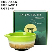 Bol à matcha personnalisé avec logo, bol à matcha en céramique, boîte cadeau pour cérémonie du thé, bol à matcha en céramique, outils pour le matcha
