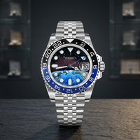 Montre de plongée analogique en acier inoxydable avec mouvement Seiko NH35, étanche 5 ATM, verre de cristal, logo Earth Space S, pour dropshipping