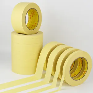 High Adhesion Paper Temperature Resistant Crepe Paper Painters Masking Tape Automotive Painting Yellow Masking Tape