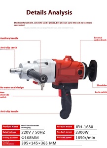 Handheld Dual-Use <b>Water</b> & Electricity Drill <b>Boring</b> <b>Machine</b> Air Conditioning Concrete Drilling Mixer Power Drills Category 1680 V - Product Image 5