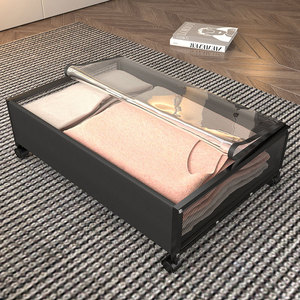 HDANI Large Stackable Transparent Drawer Style Plastic Under Bed Storage Box With Wheel For Living Room Sofa Bed