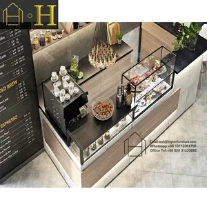 Beste Massief Houten Mall Koffie Kiosk Ontwerp Juice Bar Bubble Tea Kiosk Koffie Teller Kiosk Voor Winkelcentrum
