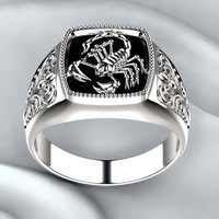 Bague Scorpion Vénéreux en Gros, Nouvelle Bague Créative pour Homme, Motif Totem Gravé, Alliage, Idéale pour Fiançailles