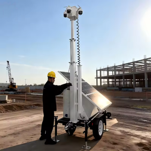 Caméra de sécurité mobile PTZ 2x4MP <span class=keywords><strong>avec</strong></span> 2 panneaux solaires, NVR 4 canaux 3 To, résistante au vent 117 km/h pour remorque CCTV - Product Image 5