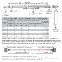 Système de rails de rideaux motorisés WiFi DIY compatibles avec la télécommande RF, l'application Smart Life/Tuya, Alexa et Google Home
