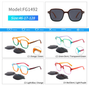 Kid Children Acetate Polarized Optical Frames Fashion Magnetic Clip Custom Logo <b>Sunglasses</b> Magnet Sun Glasses Clip on Eyeglasses - Product Image 3
