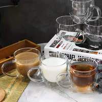 66 Tasses à café en verre modernes et élégantes pour thé et café, vaisselle avec cuillère, mugs à café 300 ml, verres à café
