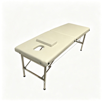 Table de massage pliante portable à 2 sections avec cadre en acier inoxydable, mobilier de salon