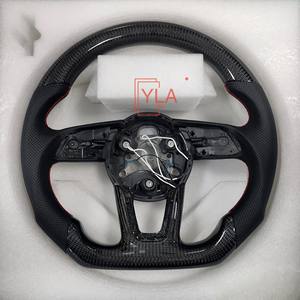 Volant en cuir en fibre de carbone personnalisé pour <span class=keywords><strong>Audi</strong></span> A1 A3 A4 A5 A6 A7 <span class=keywords><strong>RS</strong></span> R8 RS3 C7 Q5 Q7 S3 8V B8 B9 S4 Q3 <span class=keywords><strong>TT</strong></span> Universal Fit - Product Image 1