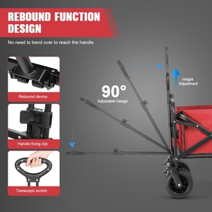 <span class=keywords><strong>Chariot</strong></span> de plage pliable, <span class=keywords><strong>chariot</strong></span> utilitaire pliable pour courses, chariots pliables avec freins pour le sable, les sports et les activités de plein air - Product Image 4
