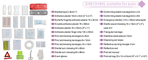 Professional 3-em-1 Roadside Segurança Kit de Primeiros Socorros <span class=keywords><strong>DIN</strong></span> <span class=keywords><strong>13164</strong></span> Suprimentos Médicos de Emergência Padrão Treinamento para Carros - Product Image 3
