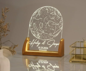 <span class=keywords><strong>Mapa</strong></span> de Estrellas <span class=keywords><strong>Personalizado</strong></span> por Fecha, <span class=keywords><strong>Mapa</strong></span> de Constelaciones, Luz Nocturna Personalizada, Regalo para Parejas - Product Image 4