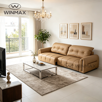 Canapé d'angle électrique 3 places en cuir véritable de luxe, moderne, OEM, pour hôtel, appartement, villa, maison
